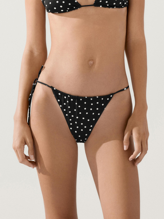 Massimo Dutti Плавки бикини в горошек, черный