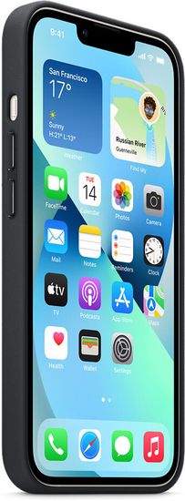 Чехол Apple MagSafe для iPhone 13, кожа, «тёмная ночь»