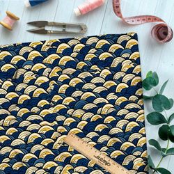 Ткань премиум шелк искусственный Армани золотые волны