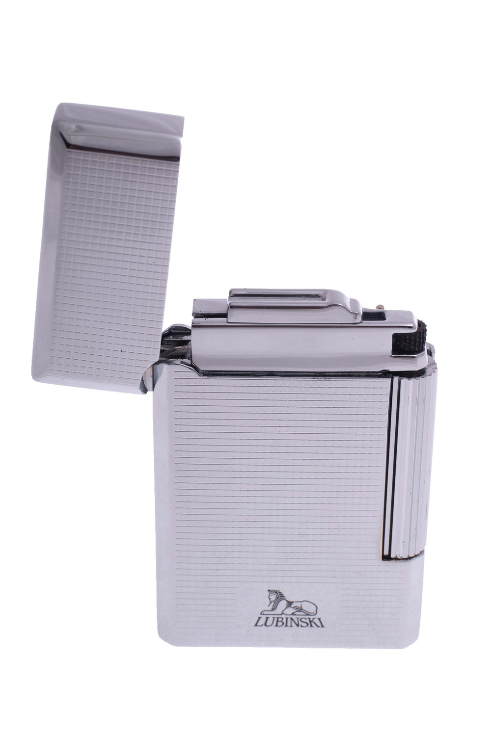 Зажигалка трубочная Lubinski Сполето, кремневая, серебристая в квадратик