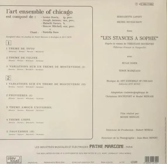 Art Ensemble Of Chicago - Les Stances A Sophie LP