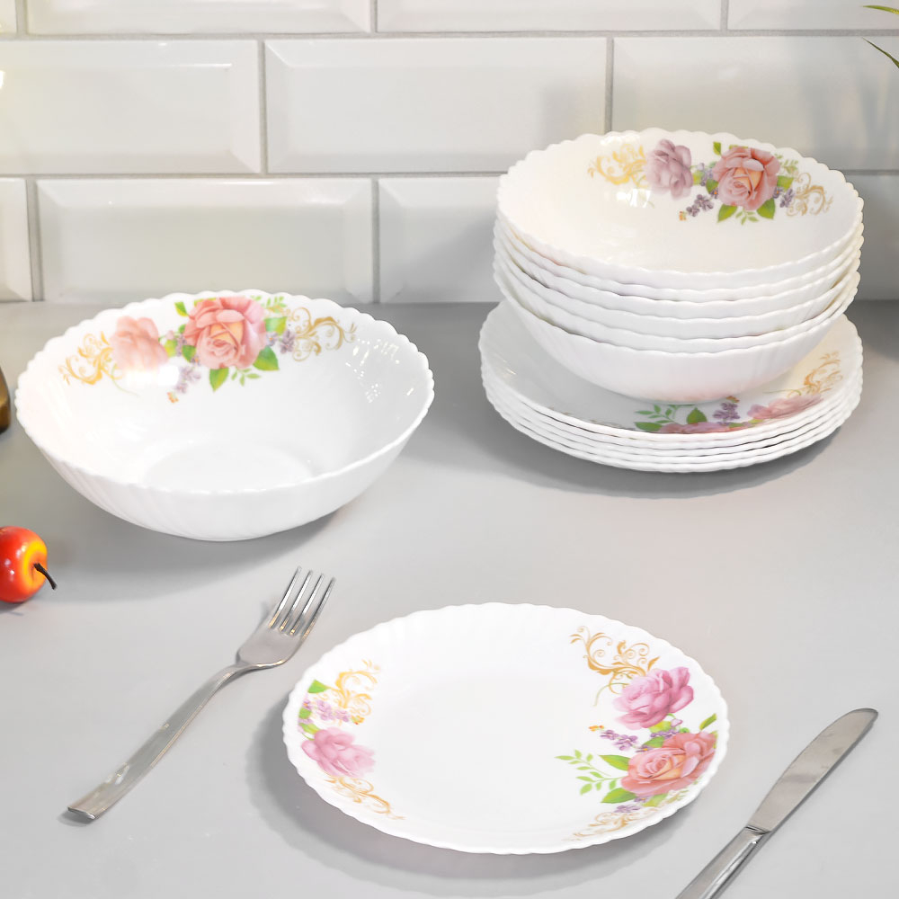 Столовый набор 13 предметов "Скарлет", стеклокерамика, Jewel 7000