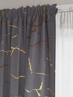 Штора тканевая на кухню,для спальни "Кракле серый" 150х200 1шт