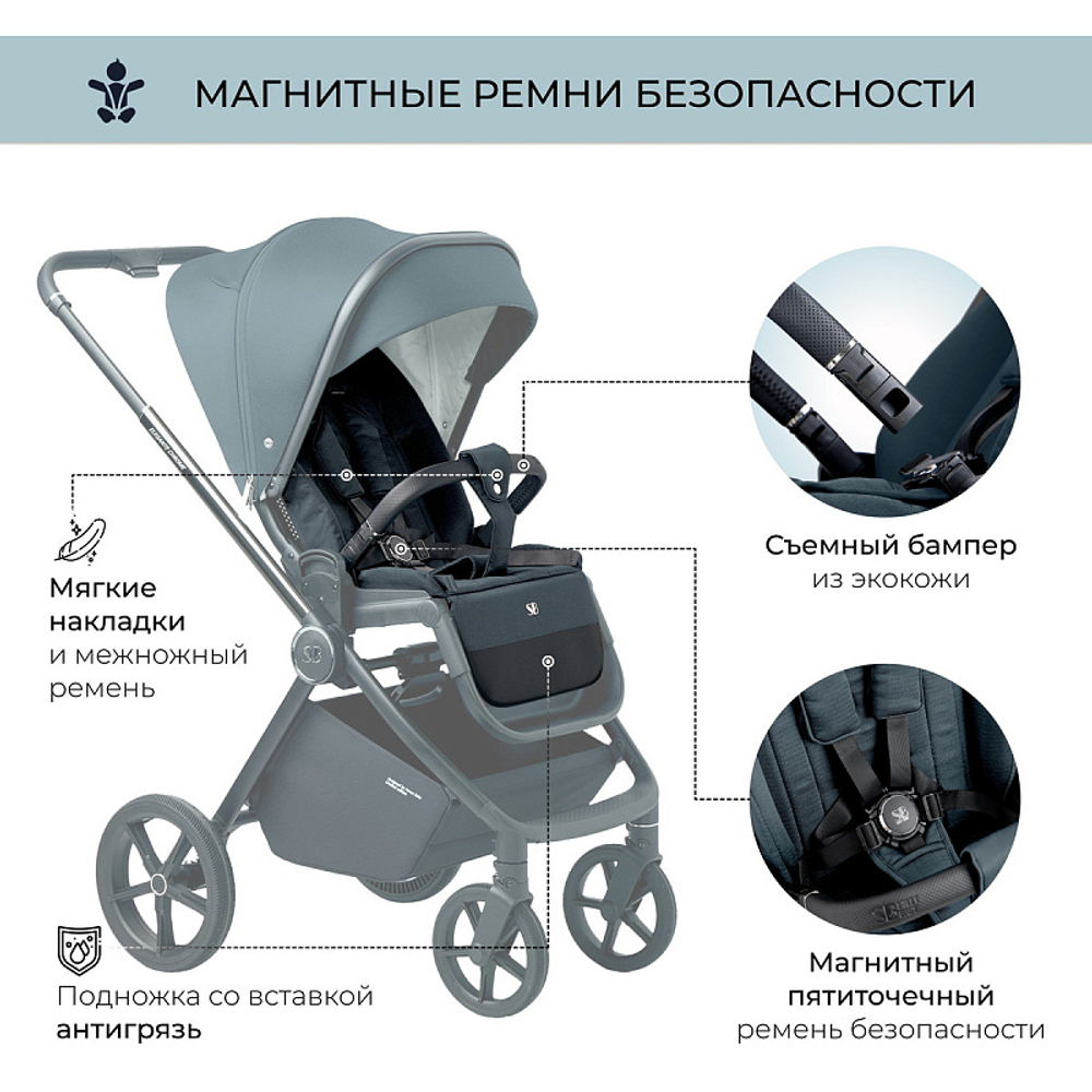Детская коляска Sweet Baby Elegante 2 в 1 Chrome Blue