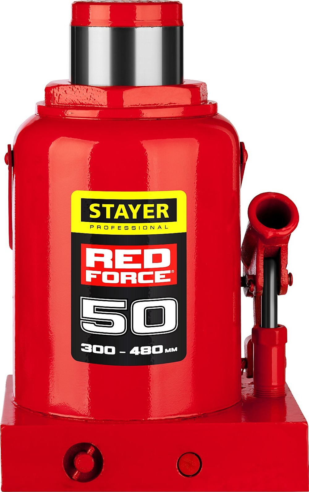 STAYER RED FORCE 50т 300-480мм домкрат бутылочный гидравлический