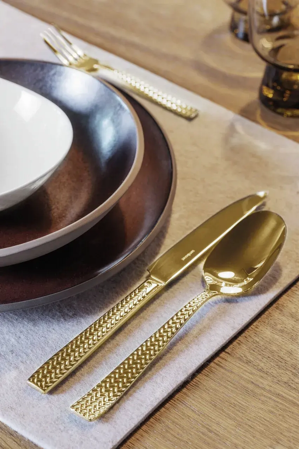 Sambonet Набор из 6 ложек для эспрессо Cortina PVD Gold