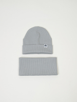 Комплект трикотажный шапка и снуд "Серый"