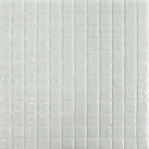 STP-WH008 Natural Стеклянная мозаика для хаммам Steppa белая светлая глянцевая