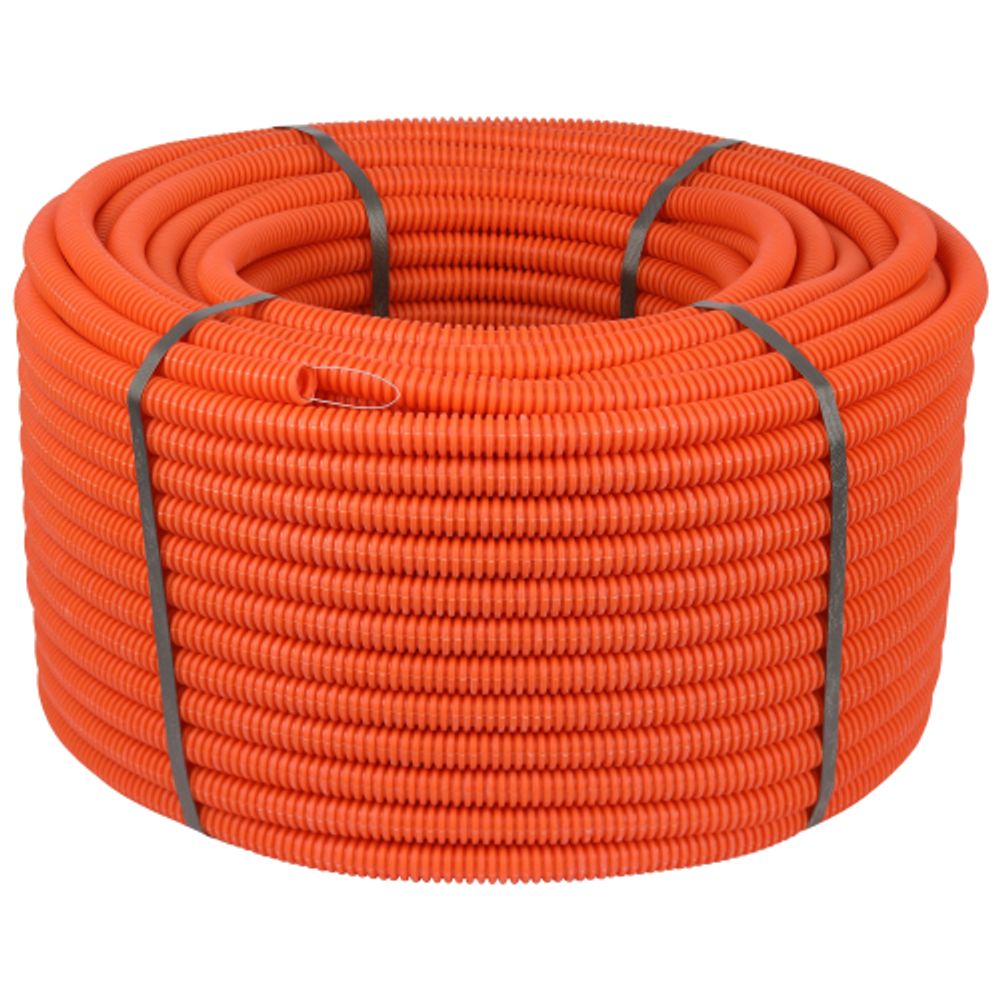 Труба гофрированная ПНД ЭРА GOFR-20-100-HD-OR-T тяжелая оранжевая безгалогенная (HF) d 20мм с зондом 100м | Трубы гофрированные ПНД