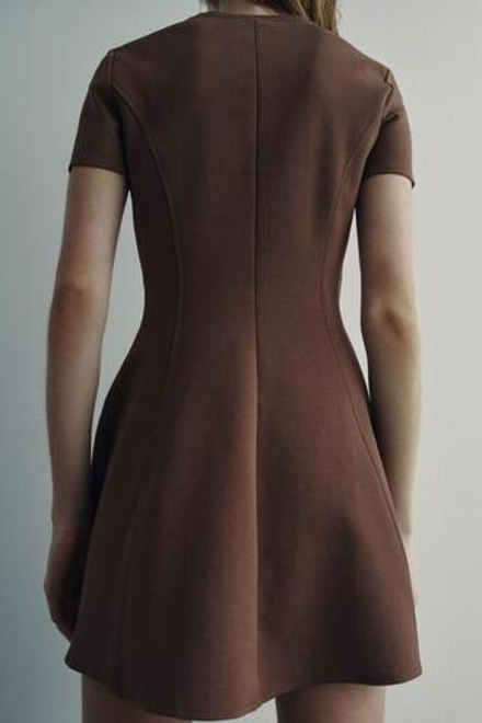 ZARA КОРОТКОЕ ПЛАТЬЕ, КОРИЧНЕВЫЙ