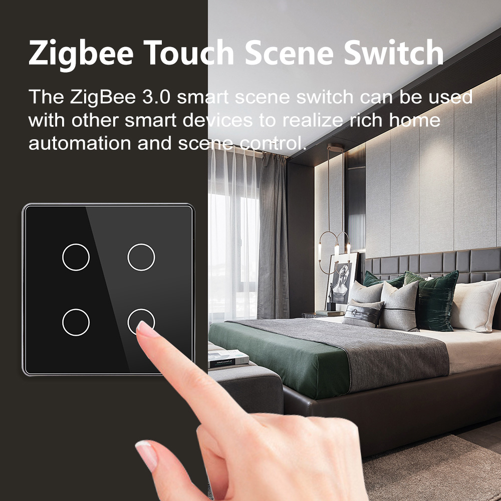 Сенсорный выключатель Zigbee 1CH беспроводной SS1 (на аккумуляторах, белый)