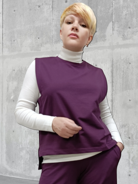 24523 Жилет женский футер 2-х нитка виолет (48)