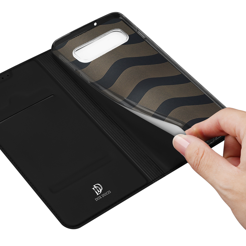 Чехол книжка из PU кожи черного цвета от Dux Ducis для смартфона Samsung Galaxy S10, серия Skin Pro Series Case
