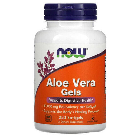 Алоэ вера NOW Foods, Aloe Vera Gels, 250 мягких желатиновых капсул