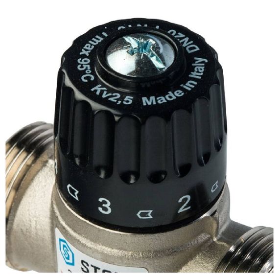Клапан смесительный термостат STOUT НР 1&quot; 35-60С KV 1,6 28928