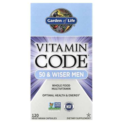 Garden of Life, Vitamin Code®, мультивитамины из цельных продуктов для мужчин от 50 лет, 120 вегетарианских капсул