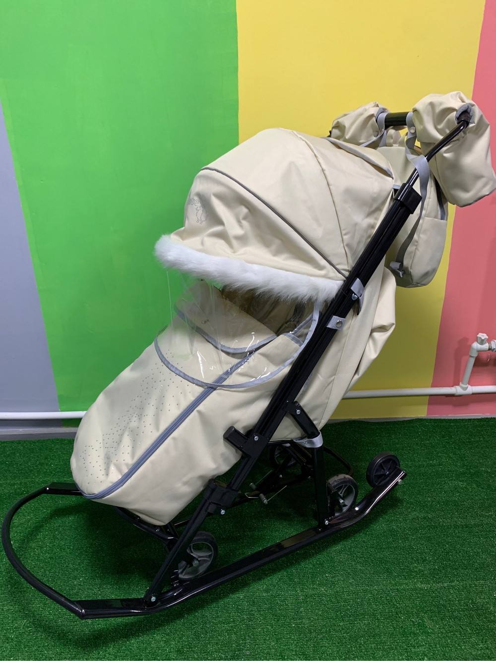 Санки-коляски Pikate КС Снеговик Бежевый