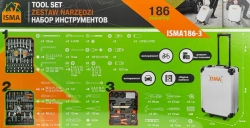 Набор инструментов 186пр. 1/4''1/2''(6-гр.) (4-17мм) ''Дорожный кейс'' ISMA ISMA-ISMA186-3