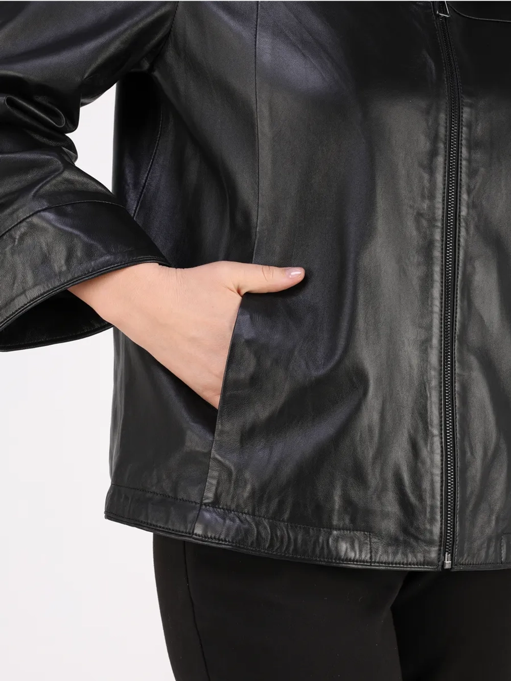 Кожаная куртка демисезонная натуральная оверсайз