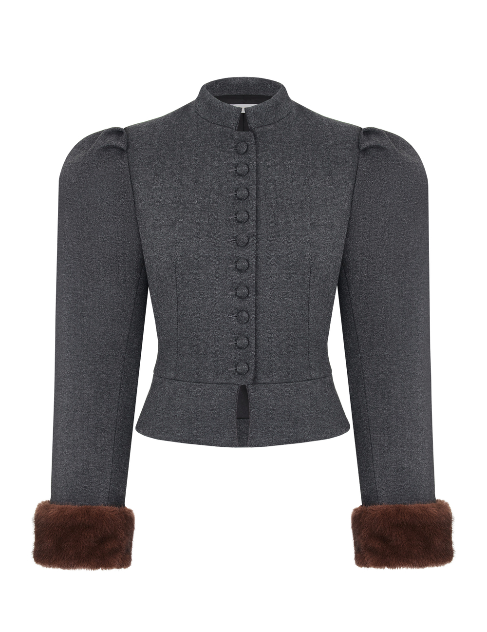 Жакет Winter c норкой,серый