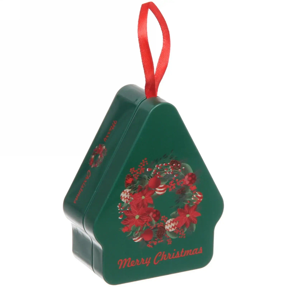 Банка жестяная «Домик» 10,5*8,5*4см венок