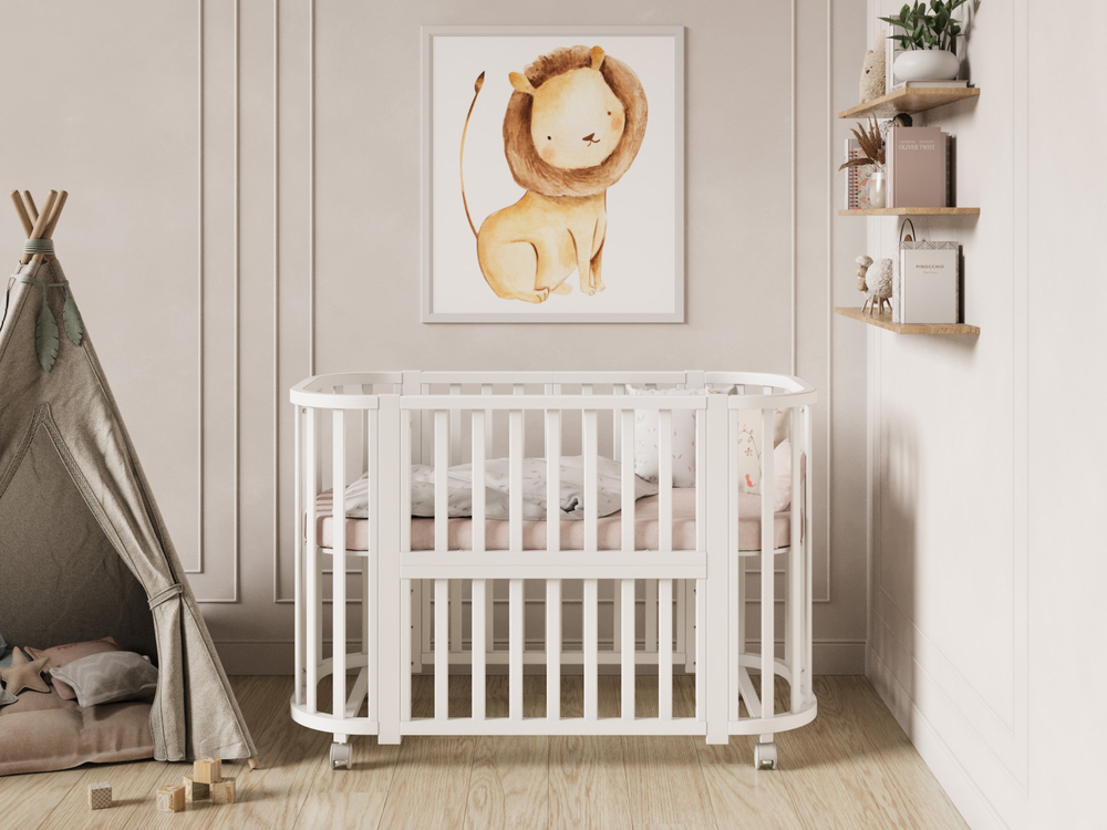 Кроватка детская Incanto Nova Lux c наклоном дна цвет белый