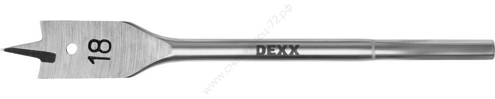 DEXX 18x152мм, сверло перовое по дереву, шестигранный хвостовик