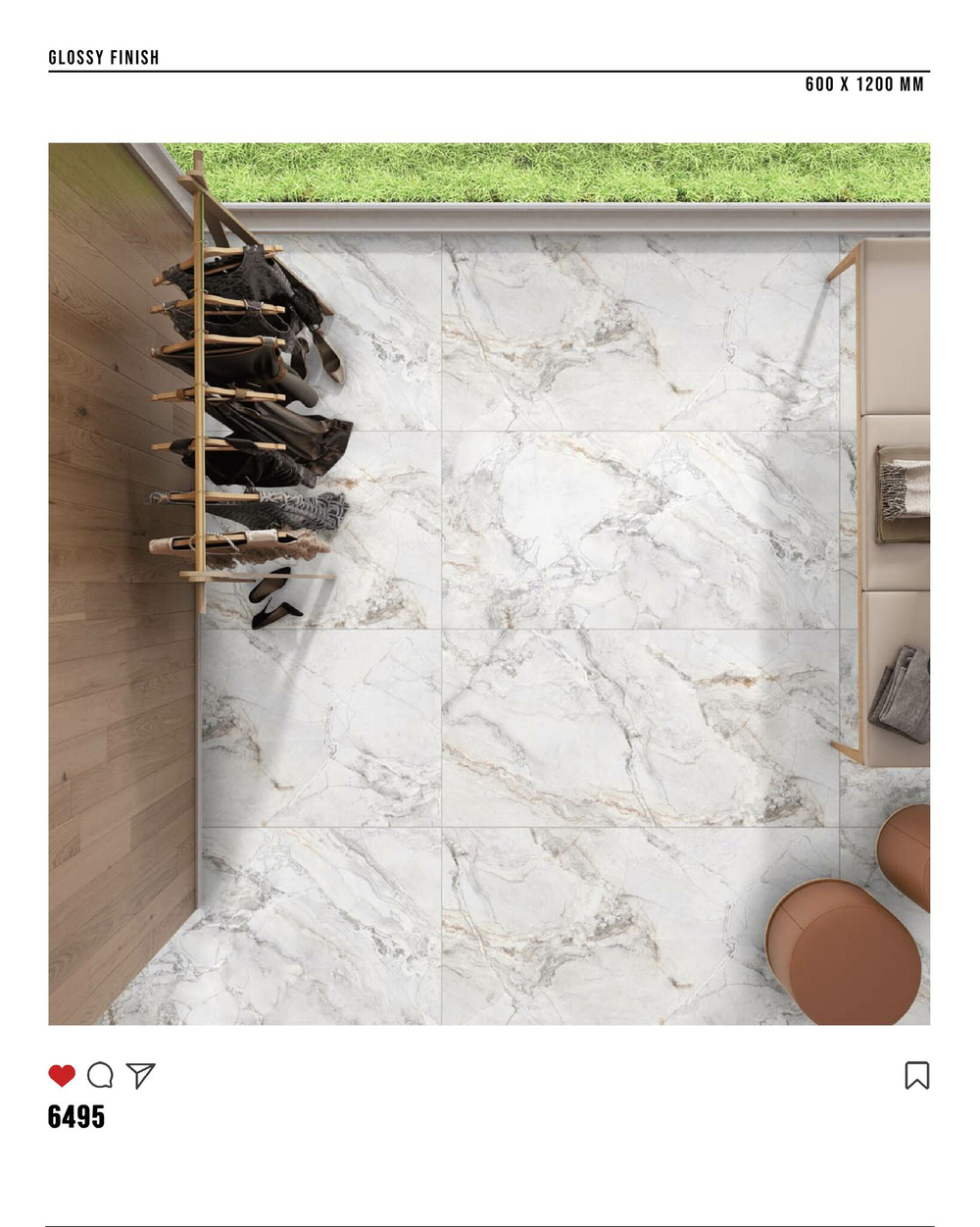 Керамогранит glossy №6, 60х120, 6495