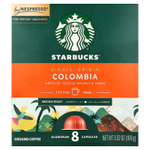 Starbucks, Nespresso®, Колумбия, молотые, средняя обжарка, 8 алюминиевых капсул, 100 г (3,52 унции)
