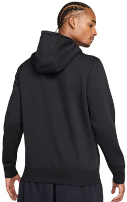 Мужская теннисная кофта Nike Club Full-Zip Fleece - черный/черный/белый