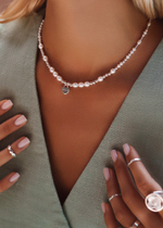 Колье-фенечка "Моно" с жемчугом