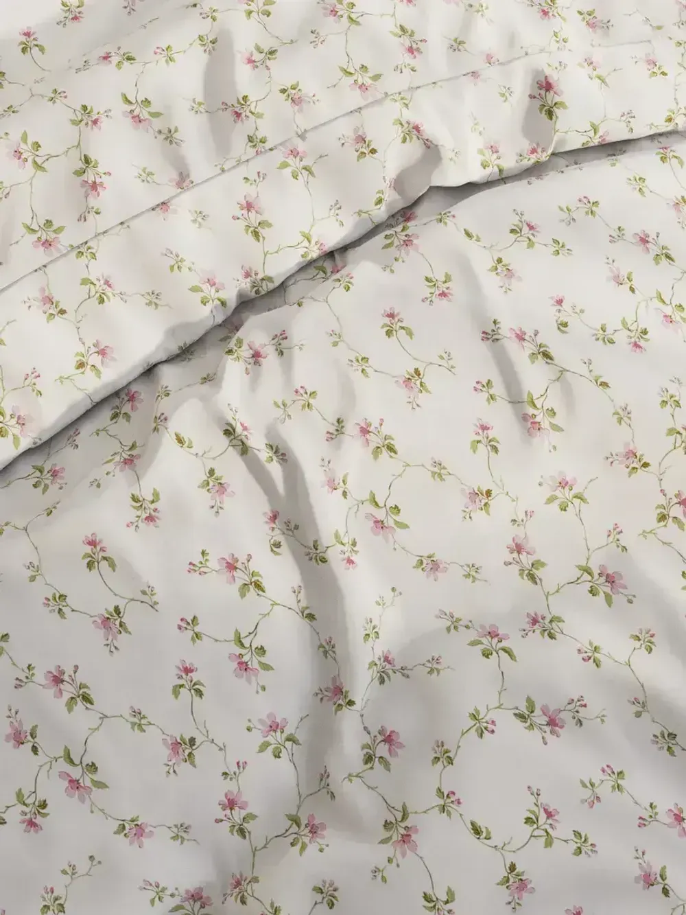 Декоративная наволочка с рюшами, оборками "Весенние цветы" 40х60 см, 1 шт, без молнии