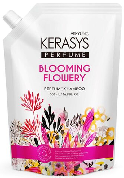 Шампунь для всех типов волос парфюмированный 500 мл KeraSys Aekyung Parfumed Blooming Flowery (мягкая упаковка)