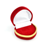 Футляр «Романтика» сердечко малое с золотистым кантом для кольца и серёг