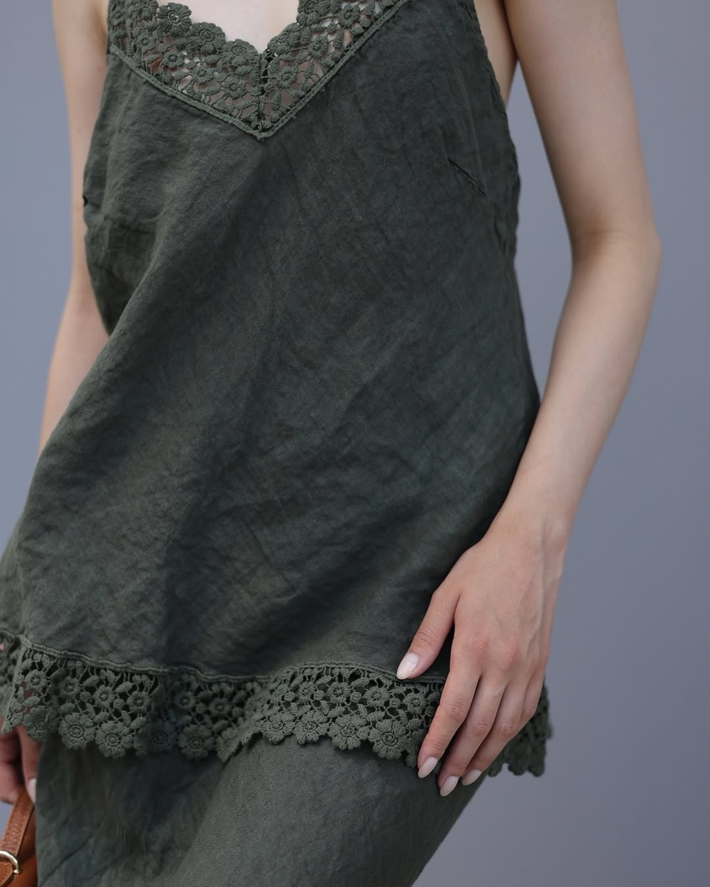 комплект изо льна: топ и юбка