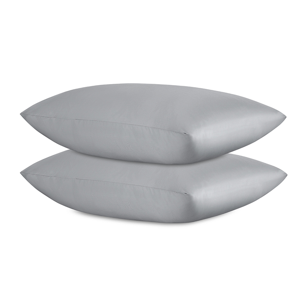 Комплект постельного белья из премиального сатина светло-серого цвета из коллекции essential, 150х20