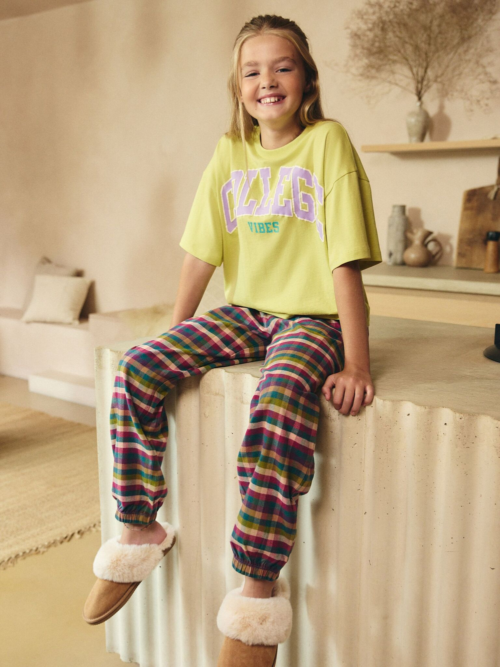 Пижама для девочки Next 195-936, Салатовый, Бордовый, Синий