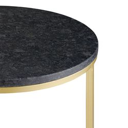 Набор из 2-х кофейных столиков Hans, Ø40 см и Ø50 см, черный мрамор