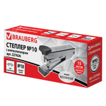 Степлер №10 металлический BRAUBERG "Classic-M" до 15 листов с антистеплером черный (8 штук в упаковке)