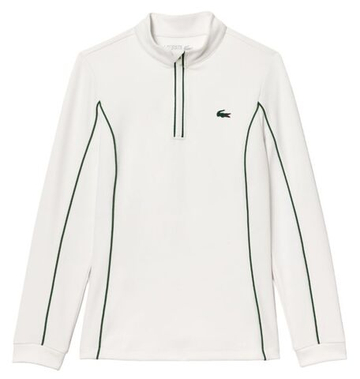 Женская Кофта теннисная Lacoste Slim Fit Quarter-Zip Sweatshirt - белый