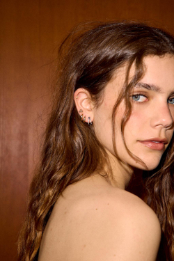 ZARA НАБОР МИНИ-СЕРЕГ КОЛЕЦ СО СТРАЗАМИ, ЗОЛОТИСТЫЙ