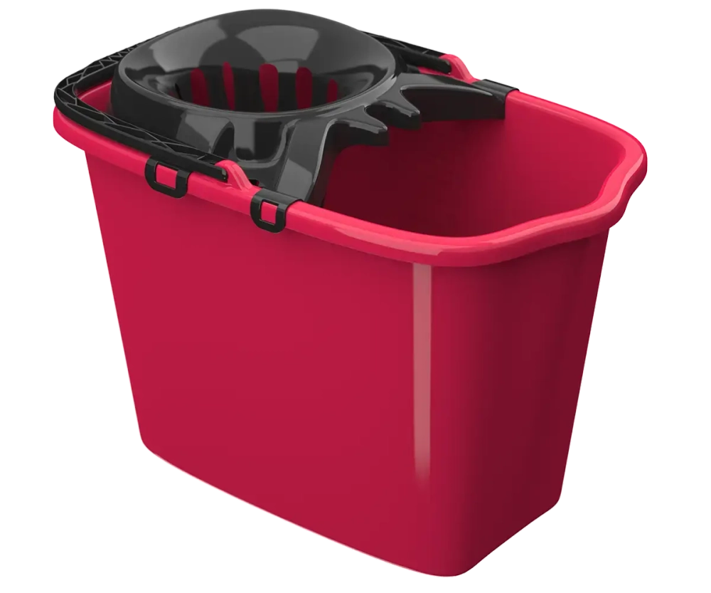 Ведро прямоугольное со сливом и отжимом 15л (МОП)