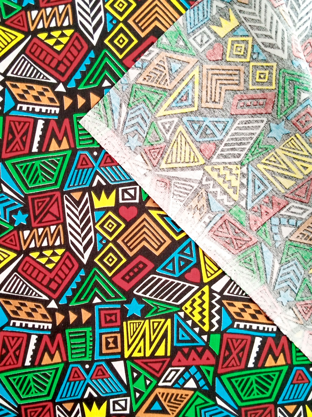 Ткань бязь плательная, рис. "Африканские мотивы", ширина 150 см, арт. 172