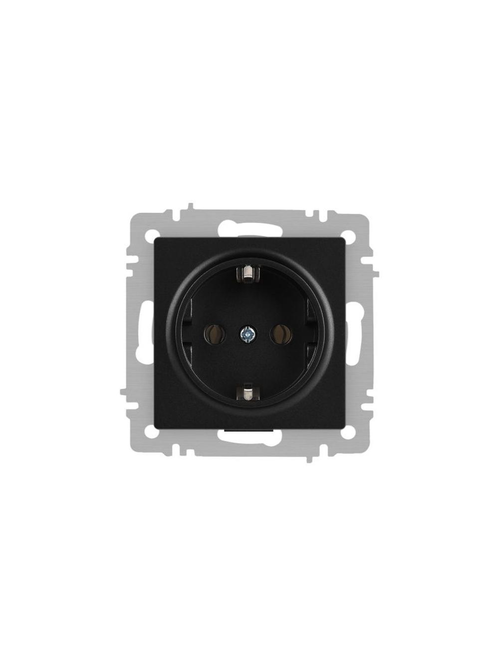 Розетка 1-м СП Accent 6-202-05 16А IP20 250В 2P+E Schuko антрацит Intro Б0063693