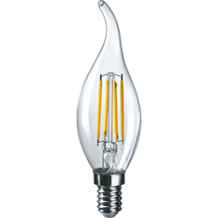 Лампа светодиодная Navigator FC35F 220V Е14 6W 4000K Filament свеча на ветру 28762