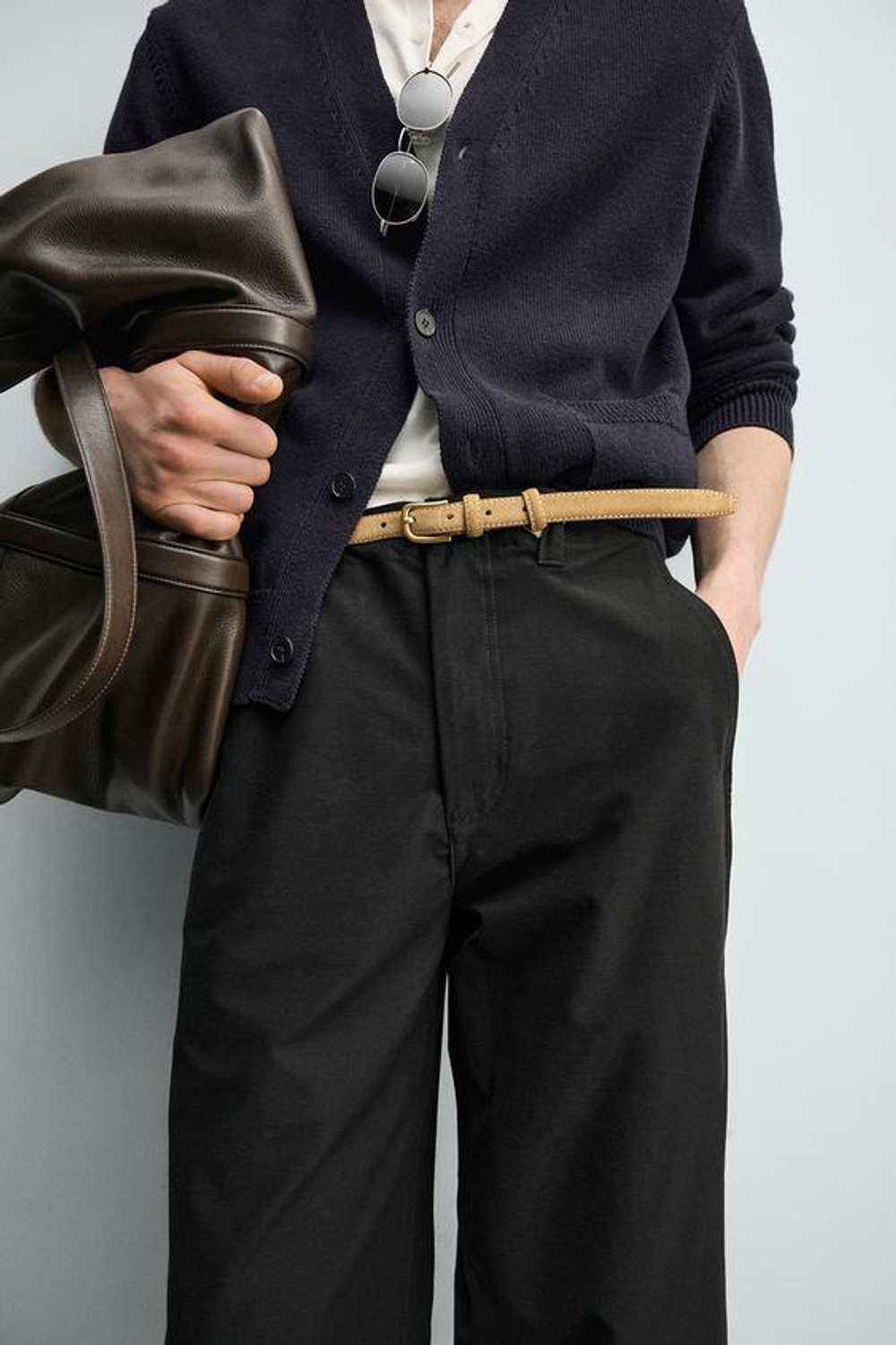 ZARA БРЮКИ BALLOON FIT, ЧЕРНЫЙ