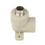 Угольник PP-R комбинированный серый Дн 20х1/2" НР с креплением VALFEX 10121020Г
