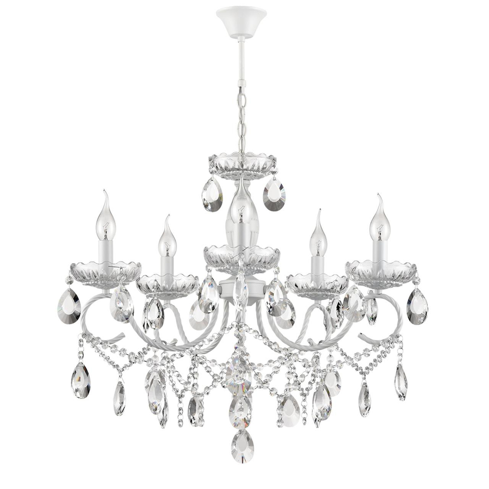 8189/5 CLASSI LN26 092 белый, металл/хрусталь Люстра E14 5*40W 220V SNOW