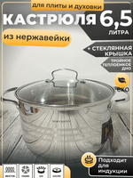 Кастрюля 6,5л нерж сталь капс дно 24см НМ 51124