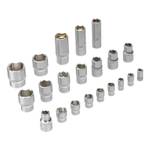 Набор инструментов, 1/2", 1/4", CrV, S2, пластиковый кейс, 64 предмета Denzel